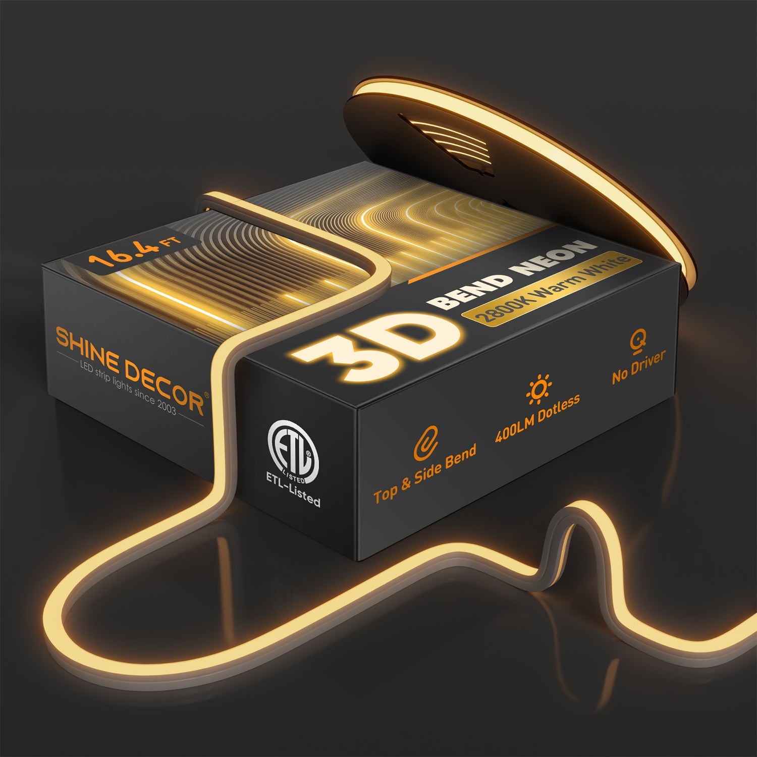 3D Bend Neon Flex Top & Side Bend 400LM