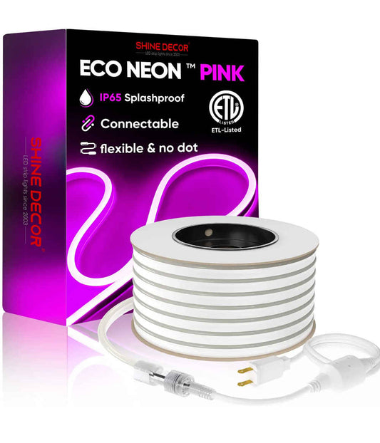 110V Eco LED Pink Neon Rope Light Medium-Priced Energy Efficient 189Lumens/M