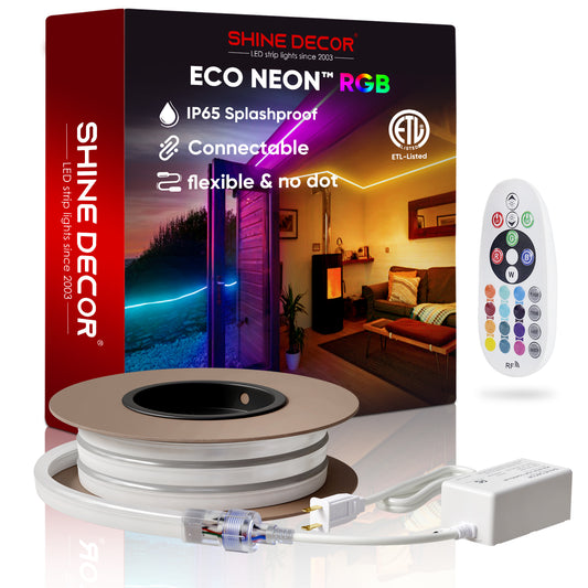 110V Eco RGB LED Neon Rope Light Long Lasting Bright Remote Control