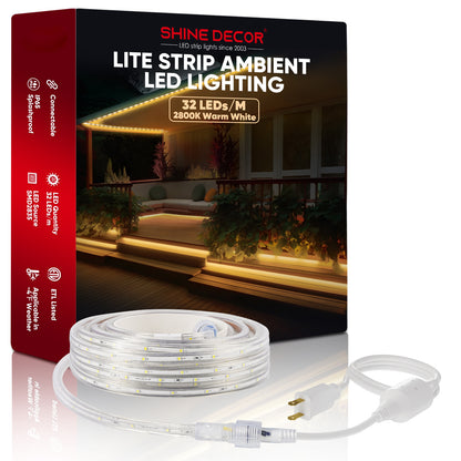 110V Lower Brightness Single White Lite Strip Light Ambient Lighting 180Lumens/M