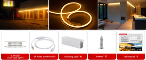 110V Super Bright Lum LED Neon Rope Light 2500K Warm White 226Lumens