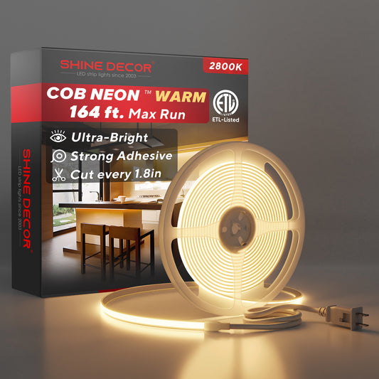 110V Ultra Bright COB LED Neon Rope Light 2800K Warm White 800Lumens/M