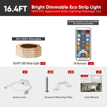 110V CCT Tunable White Strip Remote Control 2800K/4500K/6000K Changeable White - Shine Decor