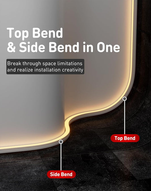 120V 3D neon flex with Top & Side Bend capability in 2800K warm white driver-free, showcasing a seamless outdoor bar sign
