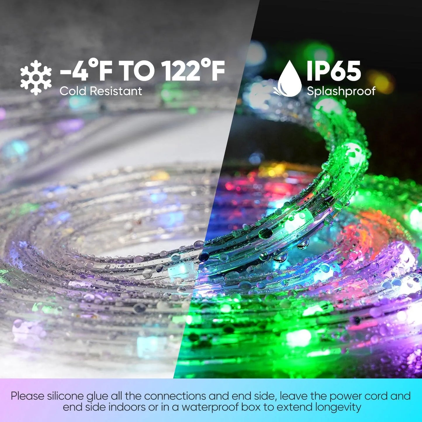 120V Twinkle RGB LED Rope Light Remote Control Dynamic Color Modes - Shine Decor