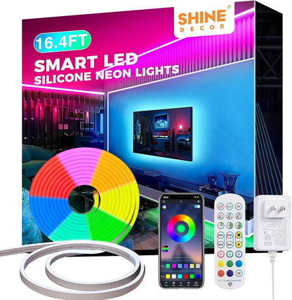 12V Smart RGB Neon Light 16.4FT No Voltage Drop - Shine Decor