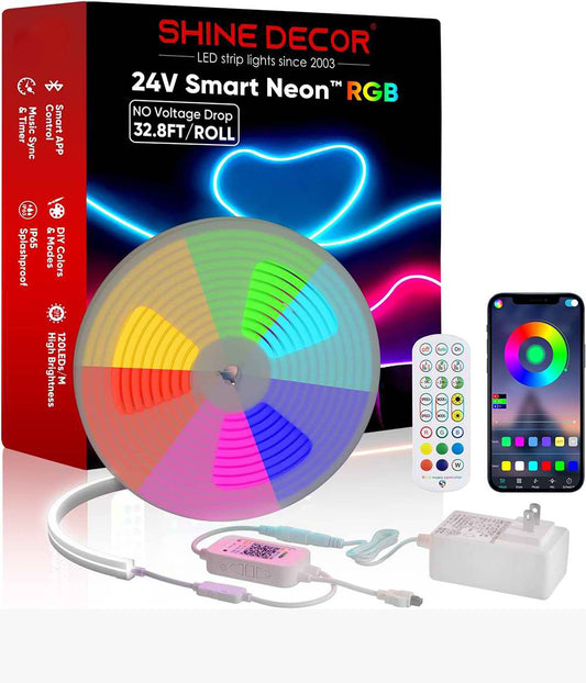 24V Smart RGB Neon Rope Light No Voltage Drop