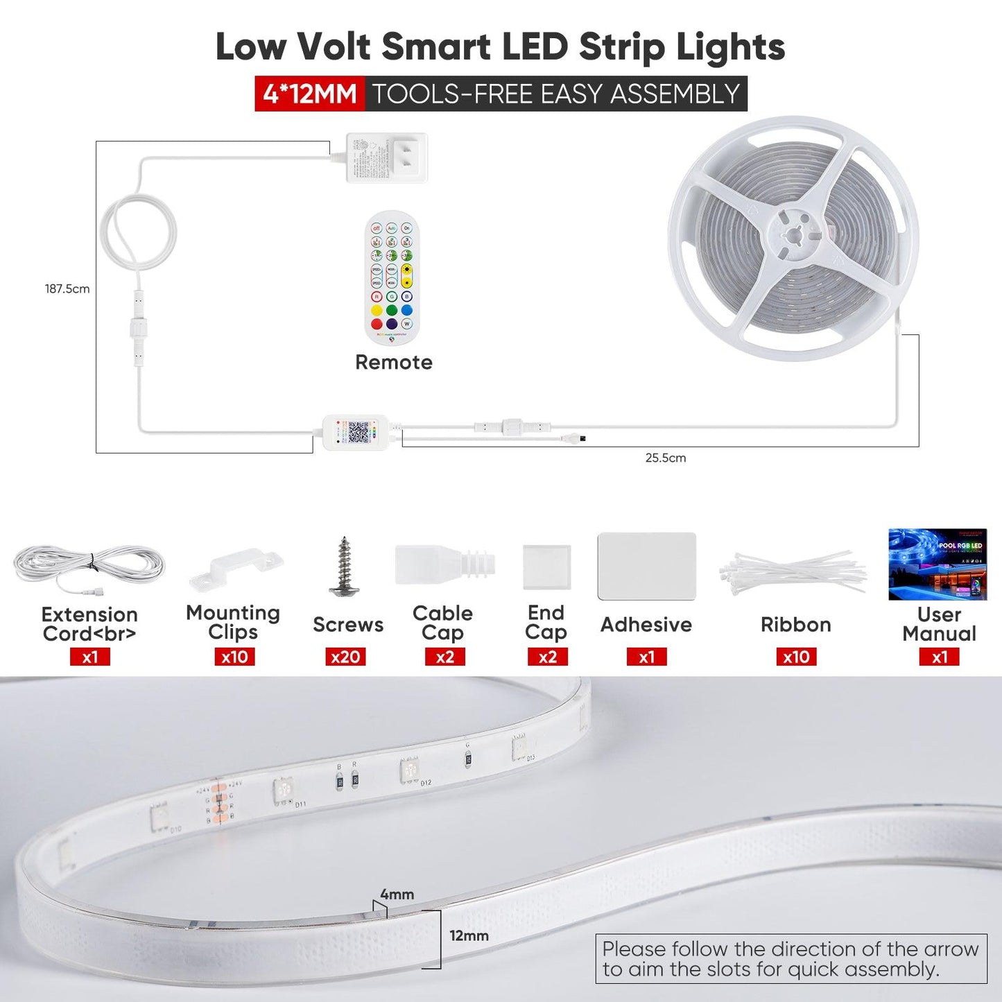 24V Smart Solid Silicone RGB Led Strip Light IP67 Super Waterproof Pool Strip Lighting - Shine Decor