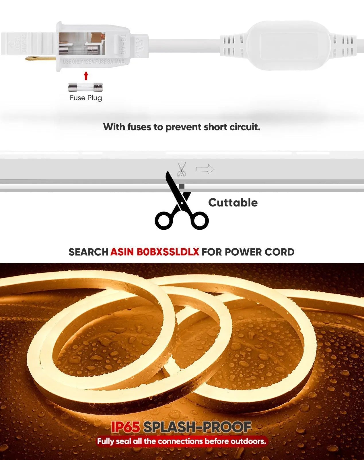 IP65 waterproof 2500K warm white LED neon rope light illuminating a modern cafe bar counter