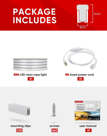 IP65 waterproof 2500K warm white LED neon rope light illuminating a modern cafe bar counter