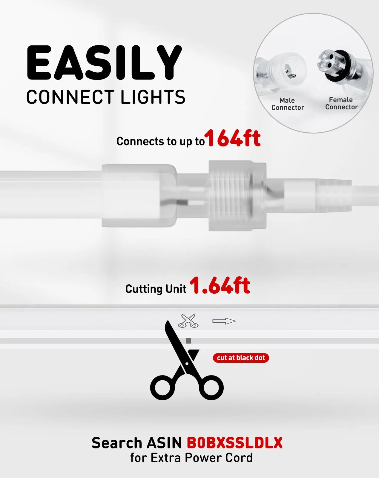 IP65 waterproof 6000K cool white LED neon rope light illuminating a modern outdoor store sign189Lumens/M