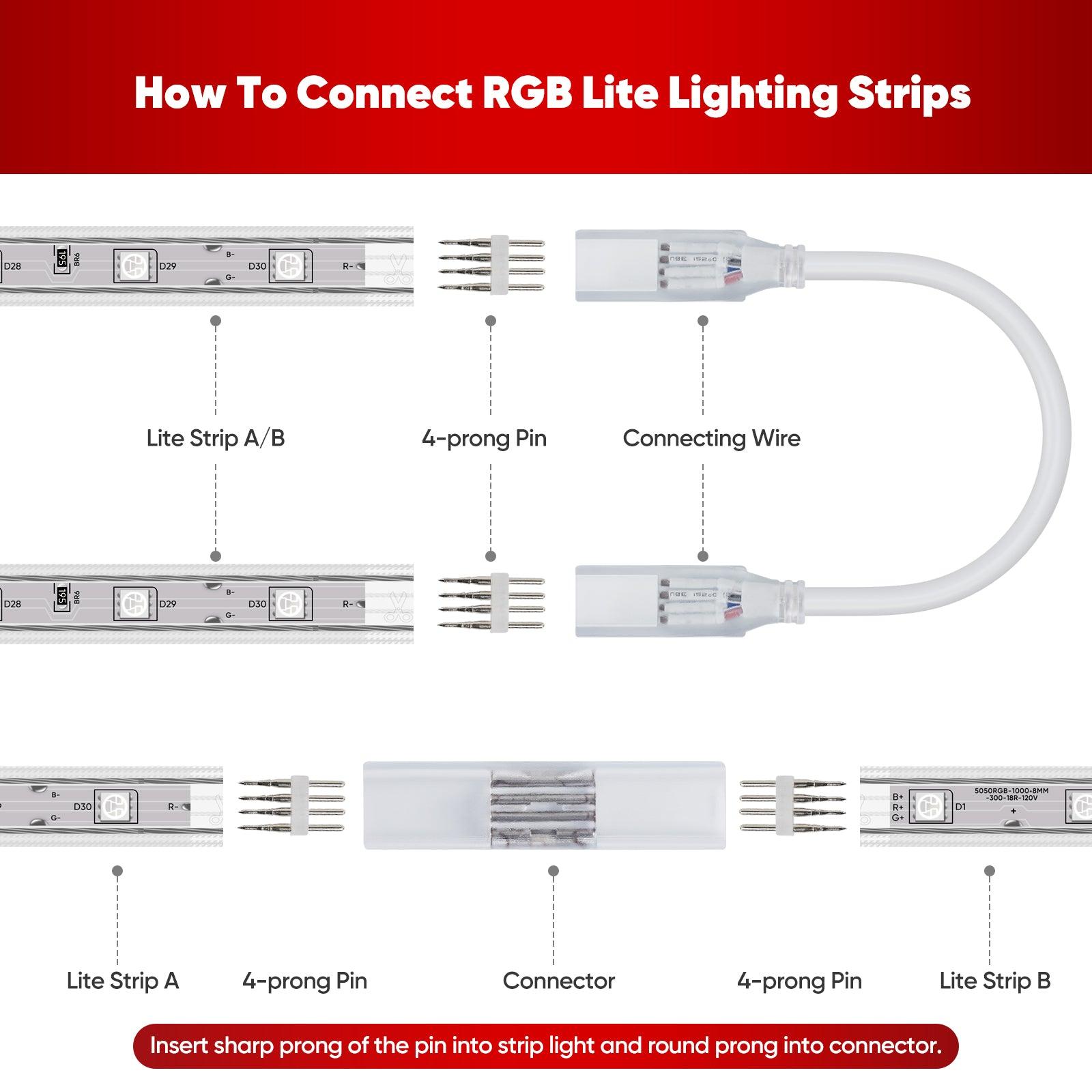 Connector Kit for 110V 7x13mm RGB LED Lite Strip Lights - Shine Decor
