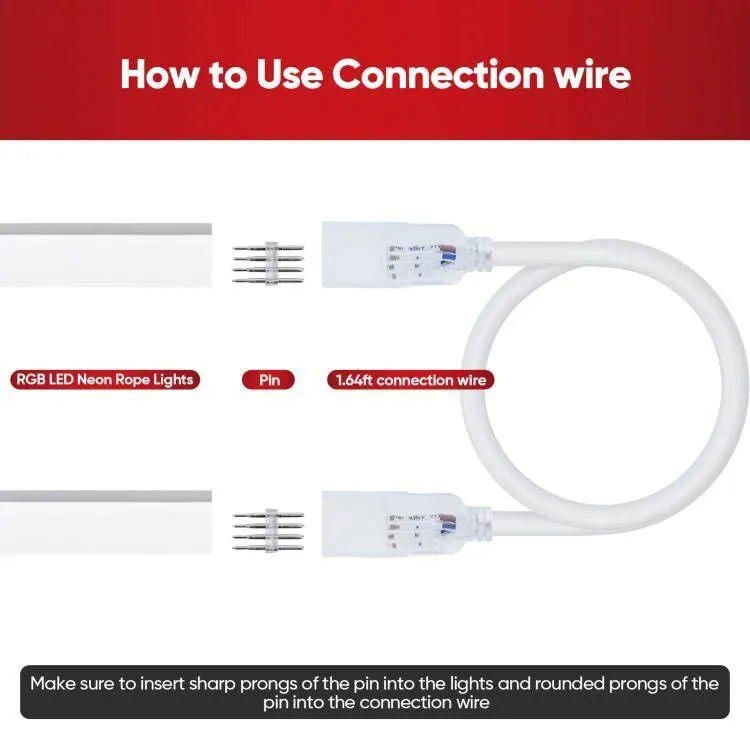 Connector Pack for 110V 10x20mm RGB Neon Light-Eco RGB Neon - Shine Decor