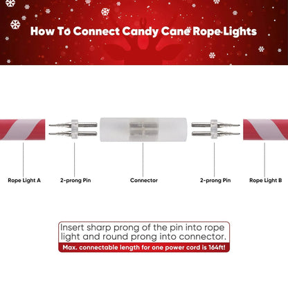 Connector Pack For 110V Candy Cane LED Rope Light - Shine Decor