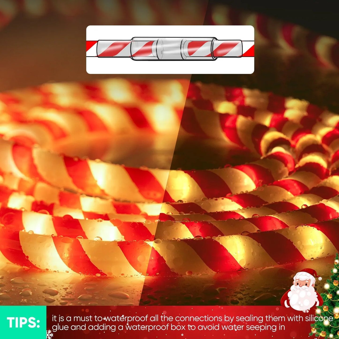Connector Pack For 110V Candy Cane LED Rope Light - Shine Decor