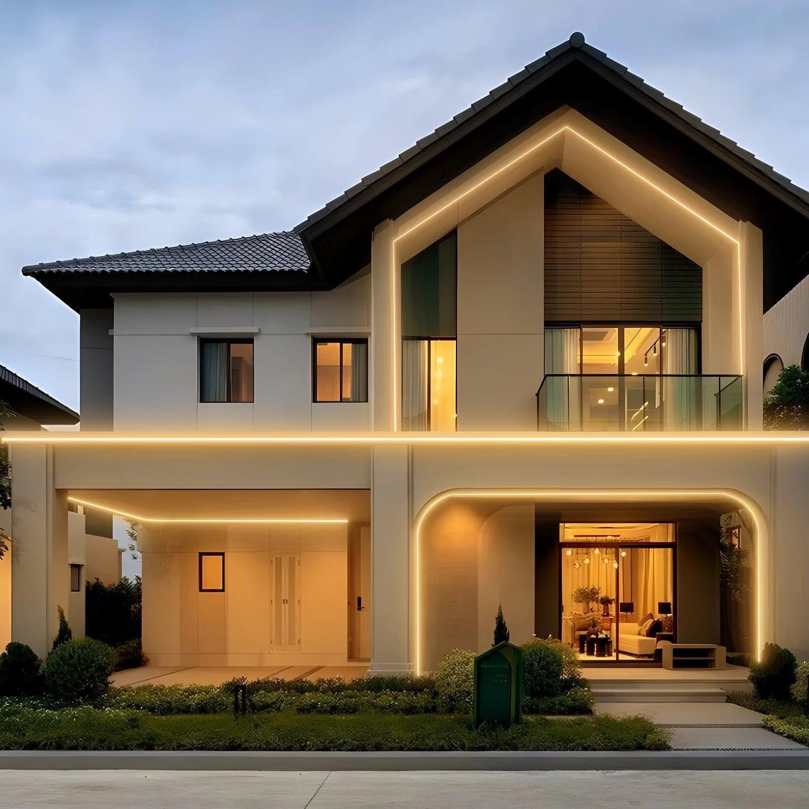 ETL-listed warm white COB LED strip light with 3.9-inch cut marks and peel-and-stick backing, installed under kitchen cabinets.