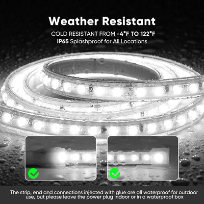 ETL-listed 6000K cool white COB LED strip light 3.9-inch cut marks with peel & stick adhesive, installed under kitchen cabinets