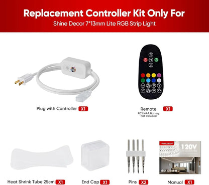 Controller Kit for 110V 7x13mm RGB LED Lite Strip Lights - Shine Decor