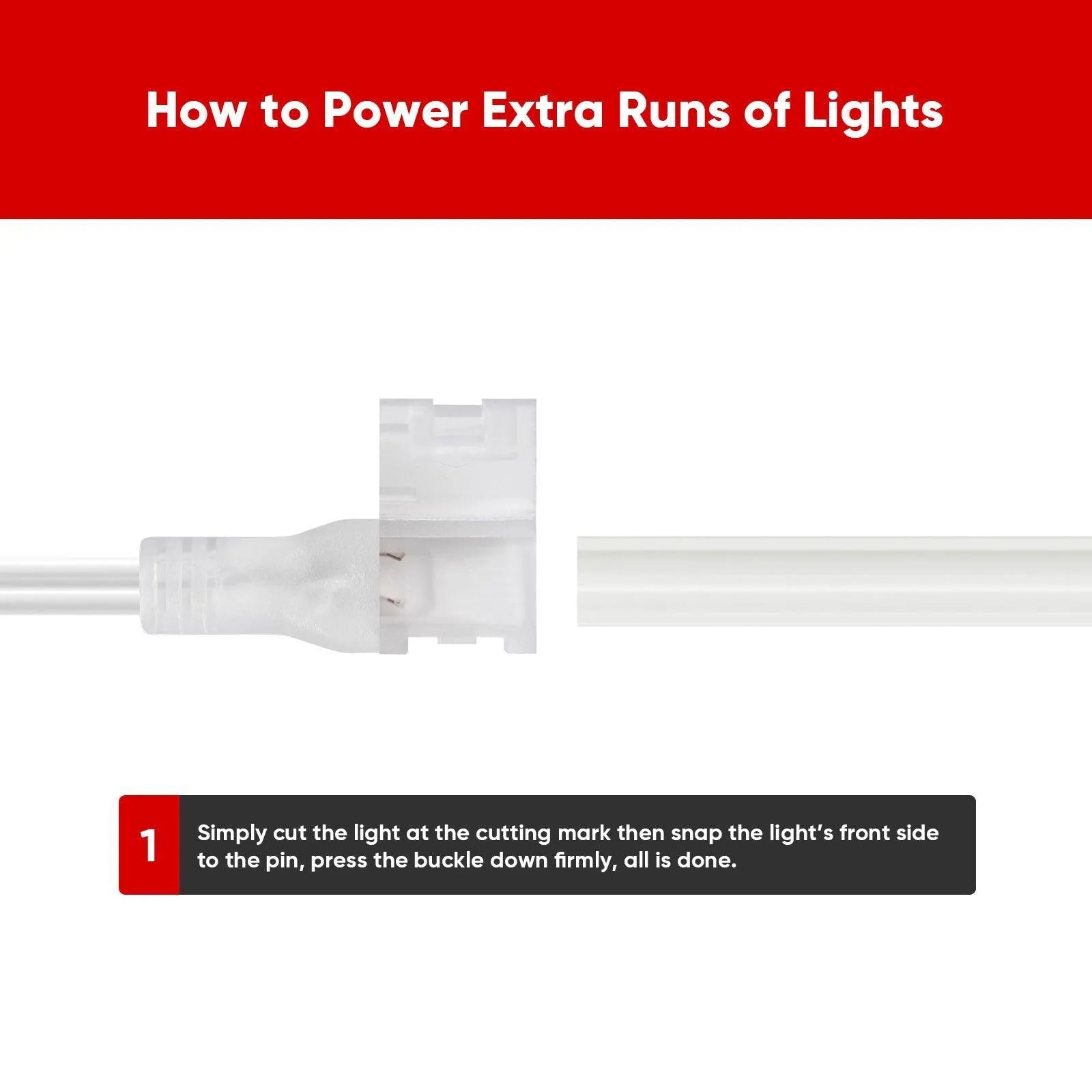 Extra Power Cord Pack 6FT for 120V Flexible COB LED Neon Rope Light 10x4.5mm - Shine Decor