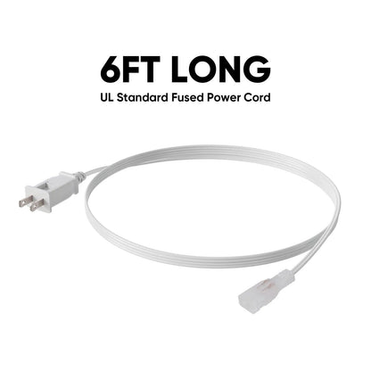 Extra Power Cord Pack 6FT for 120V Flexible COB LED Neon Rope Light 10x4.5mm - Shine Decor