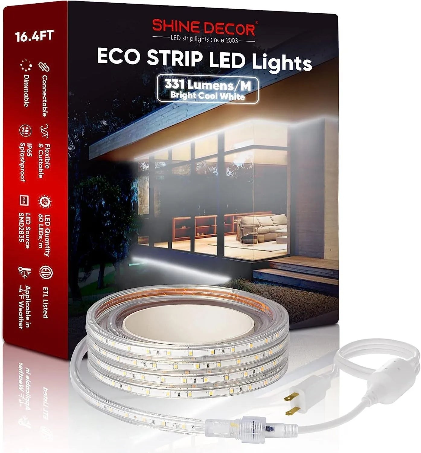 Extra Power Cord Pack for 110V 11.5x7.5mm Led Strip Light-Eco Strip - Shine Decor