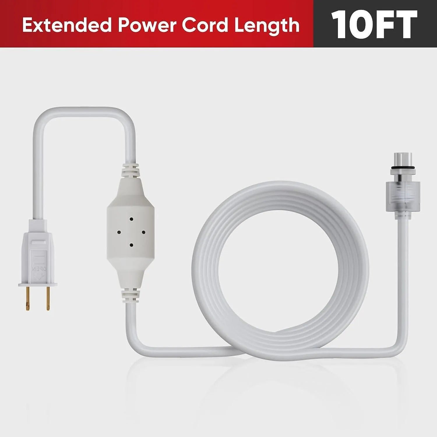 Male-to-Female Power Cord 10FT Extended Power Wire for LED Neon Rope Lights LED Strip Lights - Shine Decor