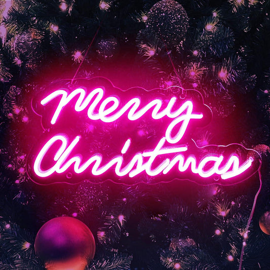 Merry Christmas Neon Sign 15.35× 6.7 Inch - Shine Decor