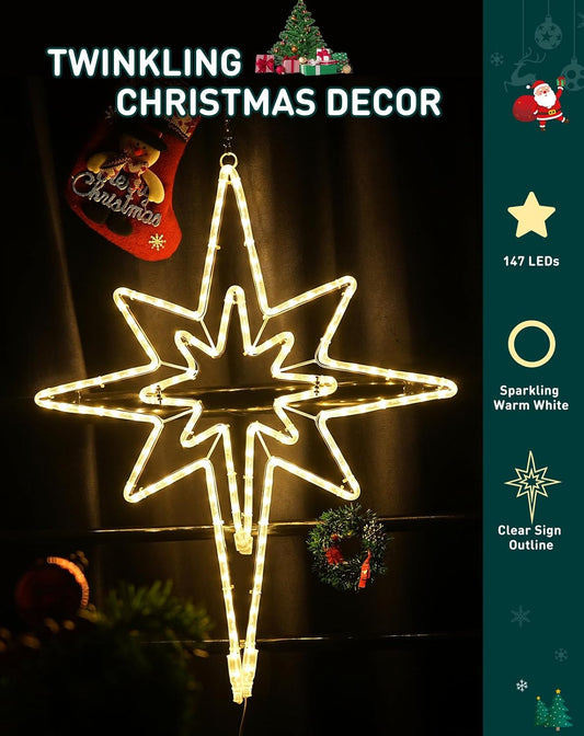 Large Star of Bethlehem Warm White Plug In Motif Christmas Light