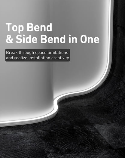 120V 6000K cool white Neon Flex bent in 3D directions (top & side) with uniform glow, no dark spots and driver free