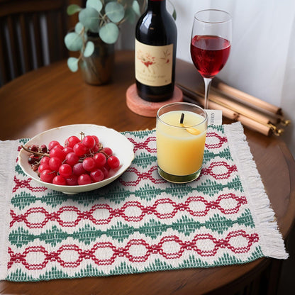 VIVI MIN Christmas Table Runner for Holiday Parties, Linen Burlap Table Runners Dresser Scarves Dining Table Home Decor 13x20inch,Red&Green - Shine Decor
