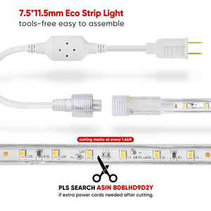 110V Medium-Priced 2800K Warm White LED Strip Light-Eco Strip 331Lumens - Shine Decor