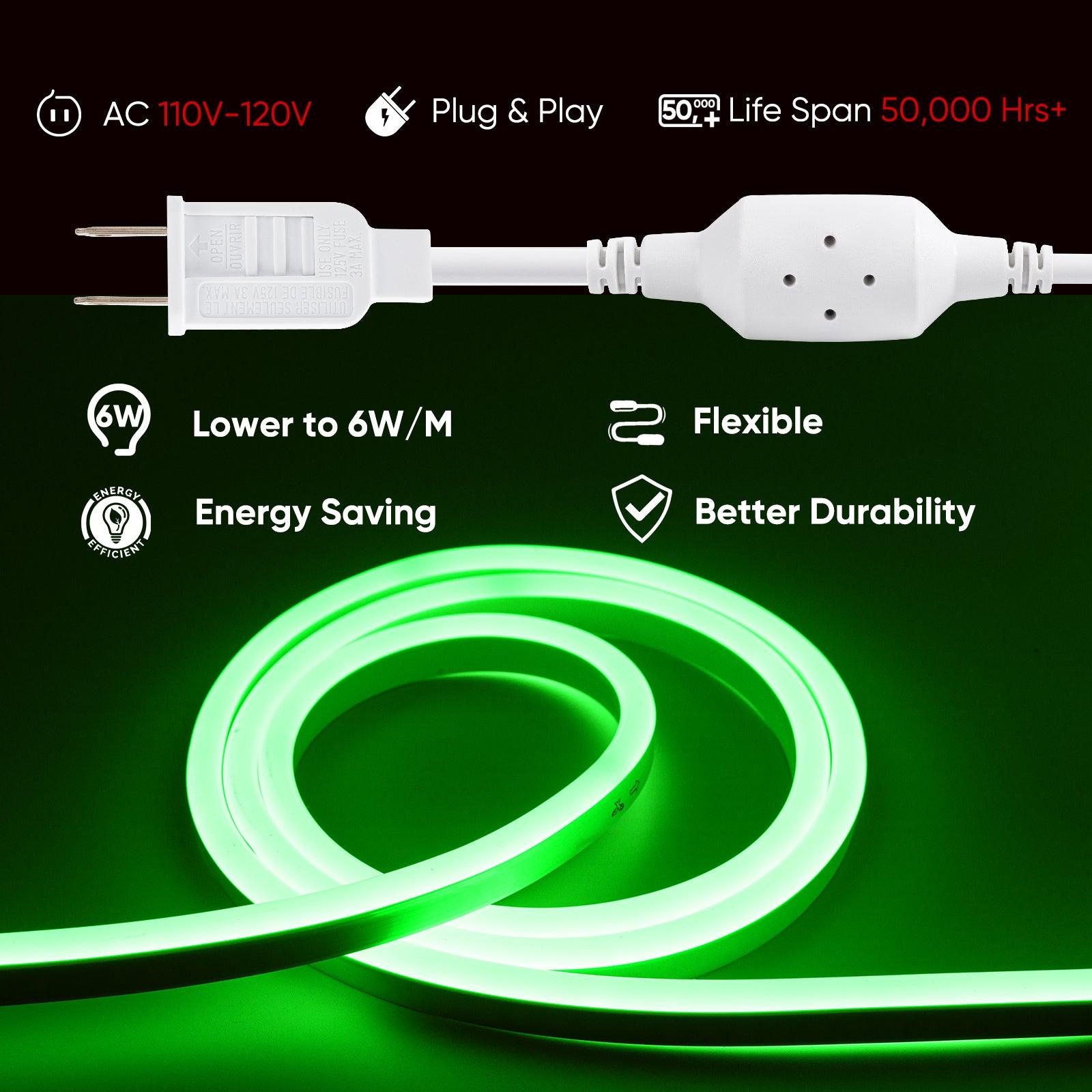 Shine Decor 110V Eco Green Neon Rope Light