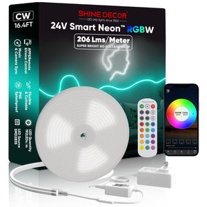 24V Smart RGBW Neon Light Hands Free Control 16FT - Shine Decor