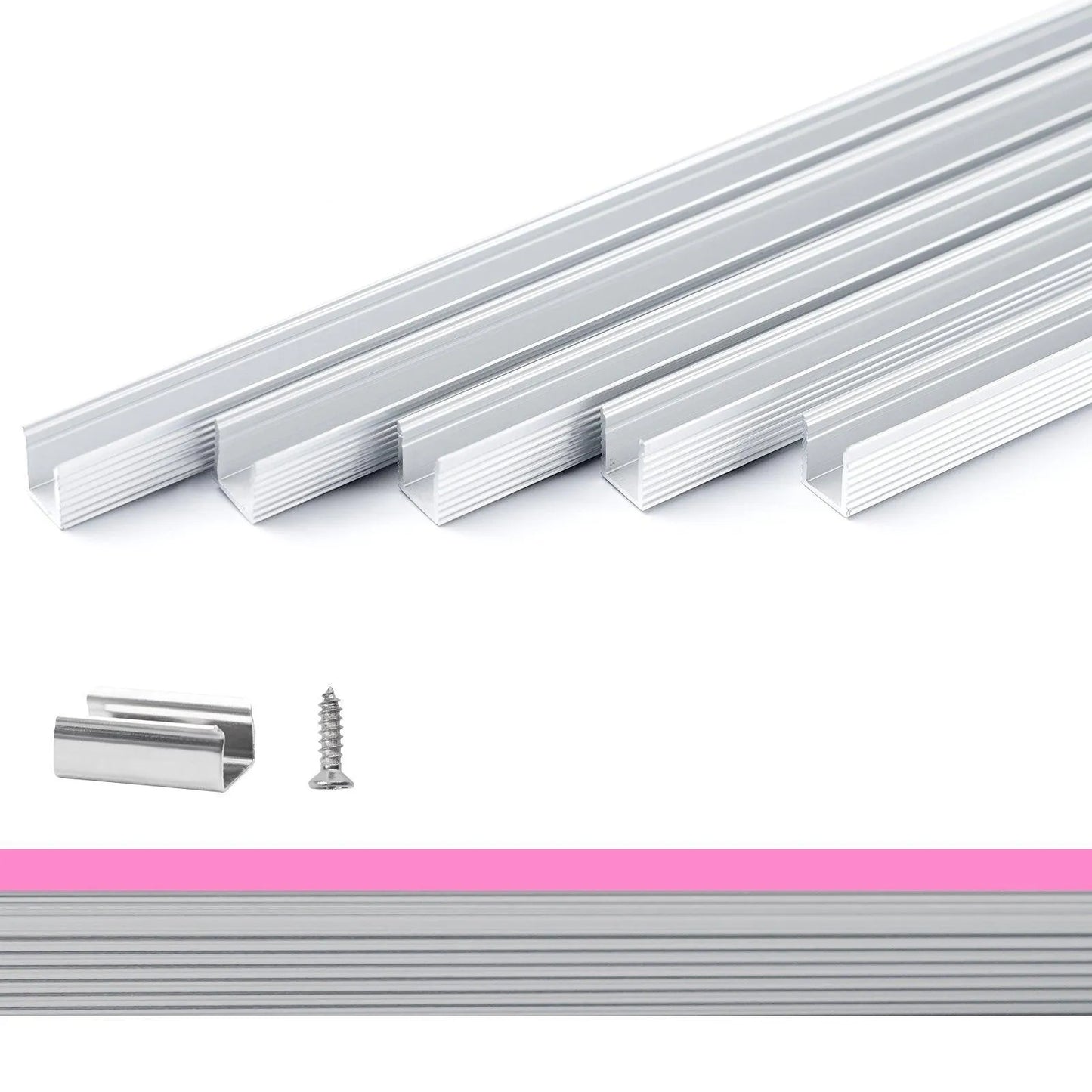 Aluminum Channel Track 3.3FT Only For 12V/24V Silicone Neon - Shine Decor