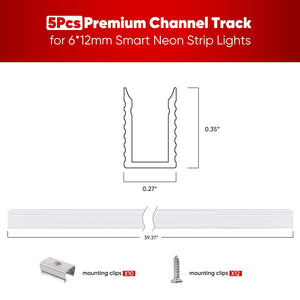 Aluminum Channel Track 3.3FT Only For 12V/24V Silicone Neon - Shine Decor