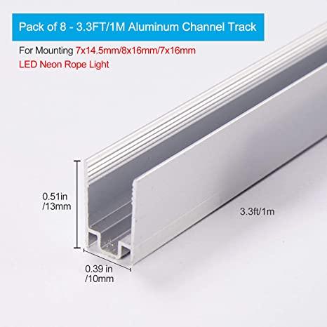 Aluminum Track Channel 3.3FT for 110V 8x16mm And 7*14.5mm Neon Light - Shine Decor