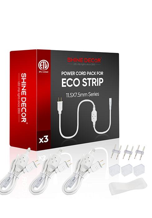 Extra Power Cord Pack for 110V 11.5x7.5mm Led Strip Light-Eco Strip - Shine Decor